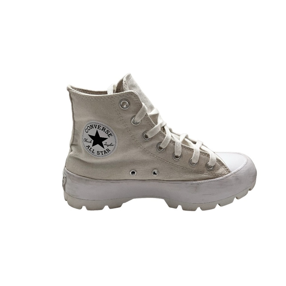 Converse All Star High Top Sneakers in Off-White/Cream lug sole